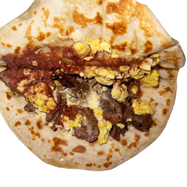 Baleada Con Carne Asada.